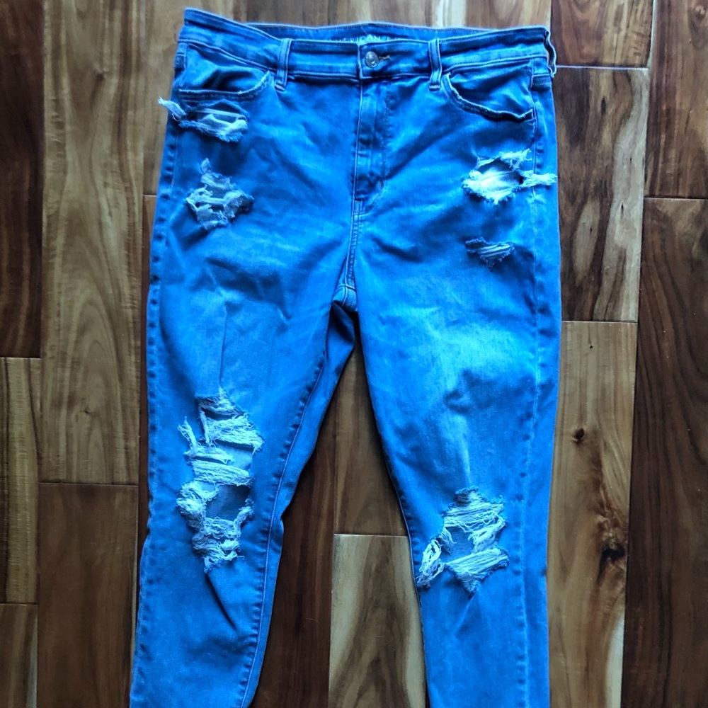 Ripped High-Waist Jean Jegging Crop